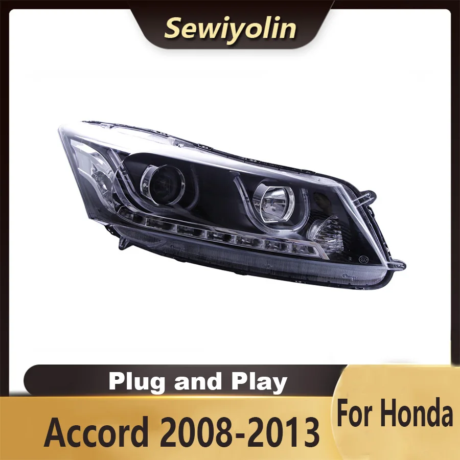 

Аксессуары для автомобиля для Honda Accord 2008-2019, фары в сборе, светодиодные фары, лампа DRL, сигнал «подключи и работай», дневные ходовые огни