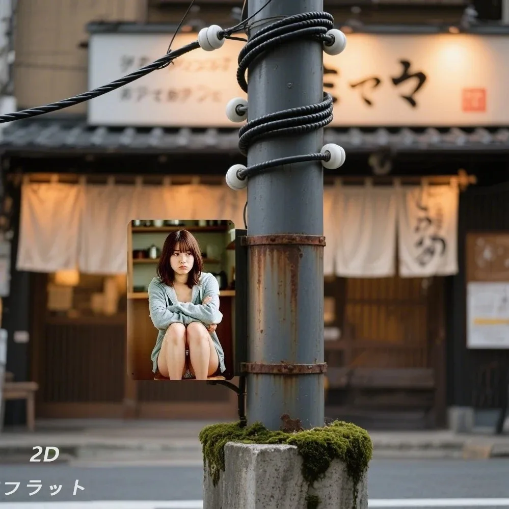 HD Tin Sign Japanese Girl in Grey Hoodie Kitchen Themed 2D Flat Vintage Metal Wall Art Decor for Home Bar Man Cave view 5