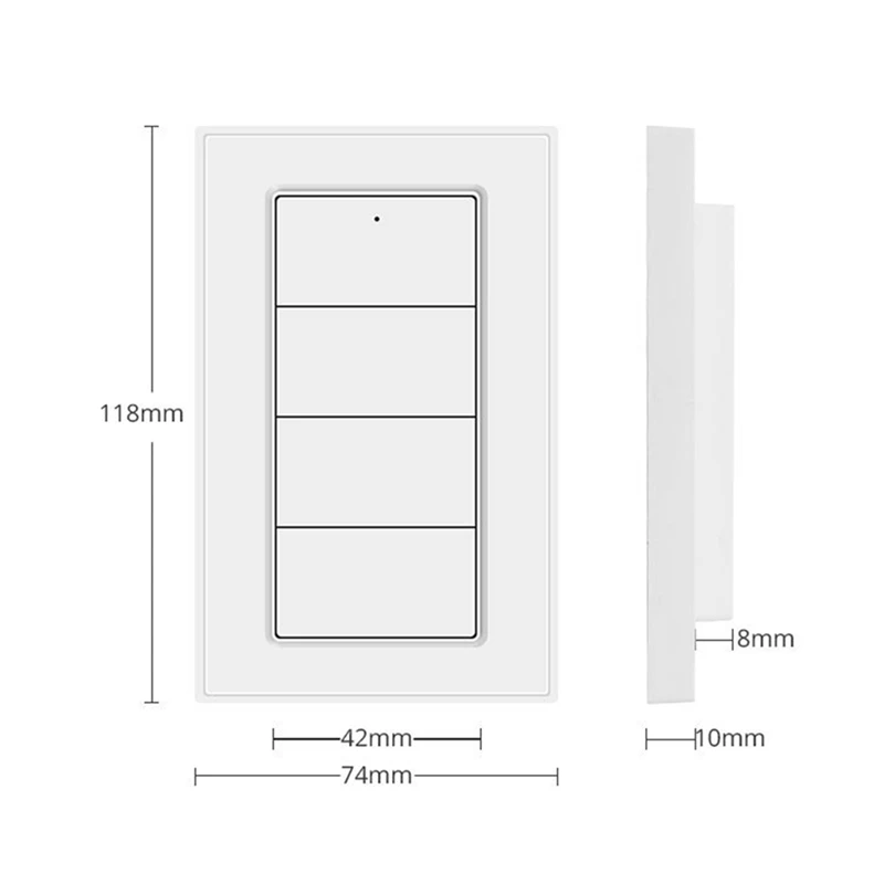 Tuya Zigbee-ワイヤレス4ギャングシーンスイッチ,スマートライフアプリによる制御,バッテリー駆動,ポータブルシーン,プッシュボタン