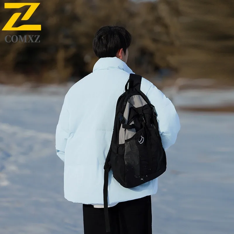 COMXZ الرجال الخبز سترة العصرية الجديدة فضفاضة مقاومة البرد الثلجي المشي لمسافات طويلة وسيم وسادة مبطنة 2025 اليومية سترة الشتاء عالية الجودة