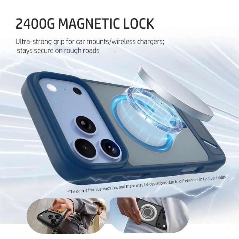 Lereach Etui na iPhone 18 Pro Max 17 Pro Max 16 Pro Max z Magnetyczną Podstawką, Regulowanym Stojakiem i Ochroną Przed Upadkiem — zdjęcie produktu 4