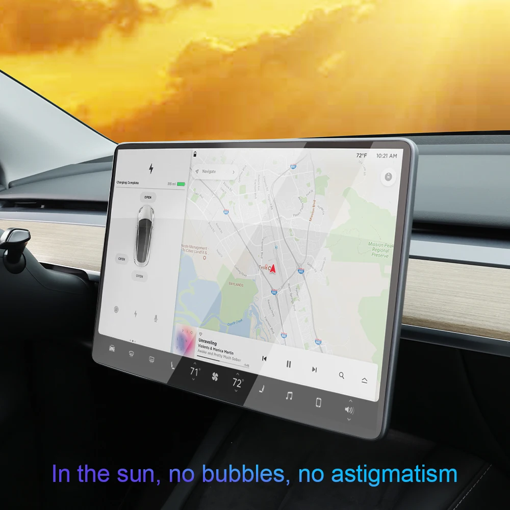 Tesla Model 3 Y Highland Juniper 2021-2025 HD 센터 제어 필름 보호용 IPENGEN 강화 유리 화면 보호기 썸네일 6