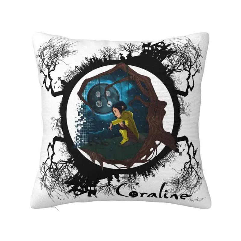 

Luxury Halloween Horror Film Coraline Cushion Covers 45x45cm Velvet Throw Pillow Case for Car Square Pillowcase Decoration