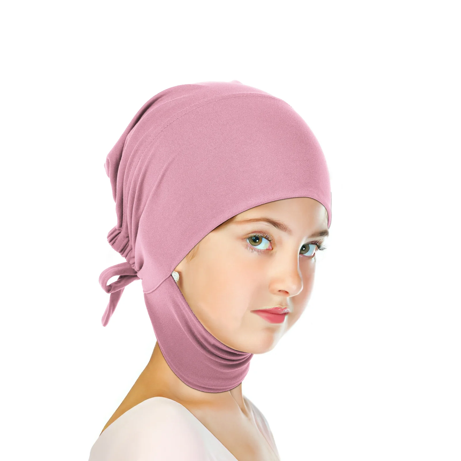 편안한 신축성 히잡 캡 무슬림 여성 터번 모자 부드럽고 통기성 좋은 풀넥 커버 이슬람 의류 여성 터번