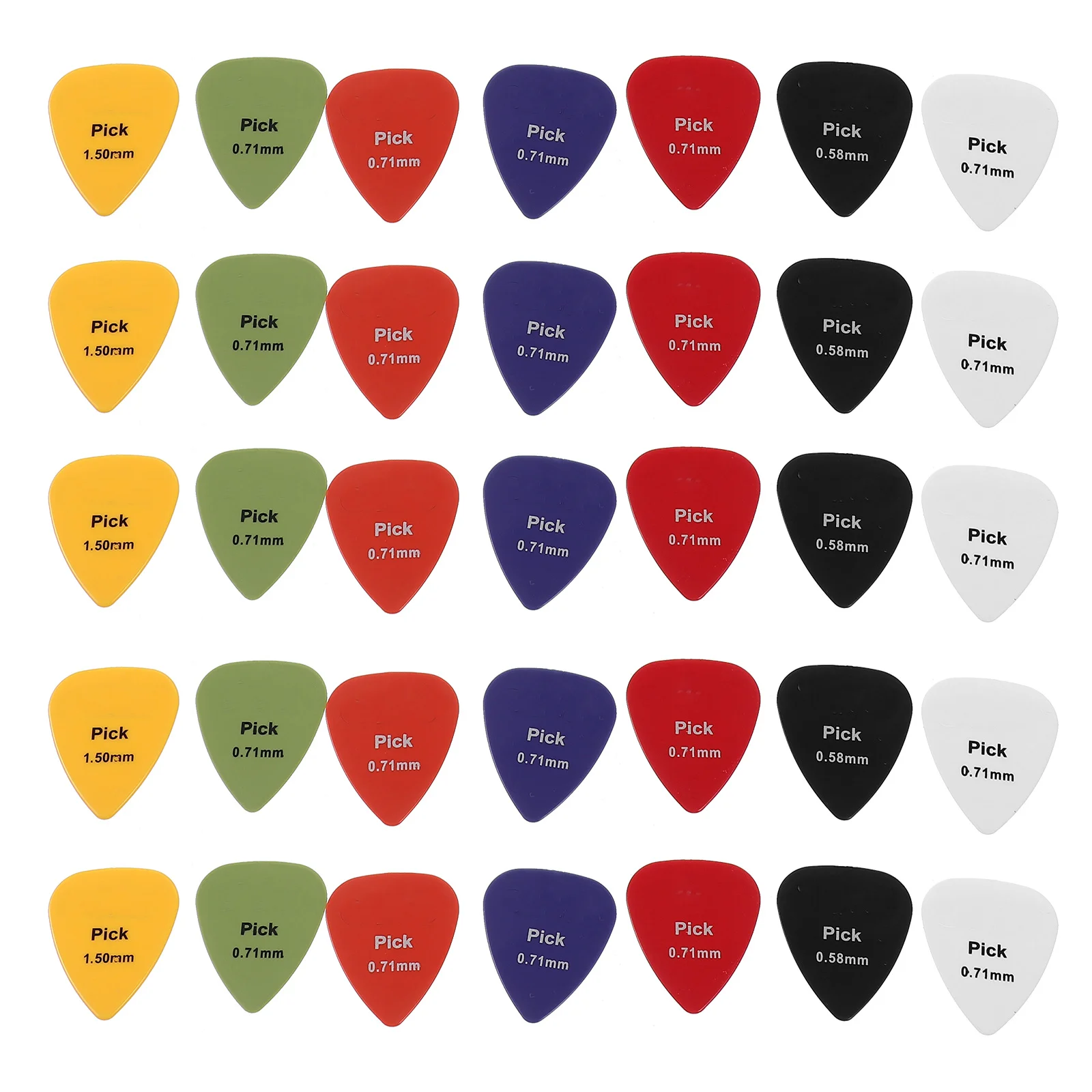 

50pcs Guitar Picks Kit For Electric Acoustic Bass Guitar Sturdy Lightweight Small Size With Carrying Case Variety Pack