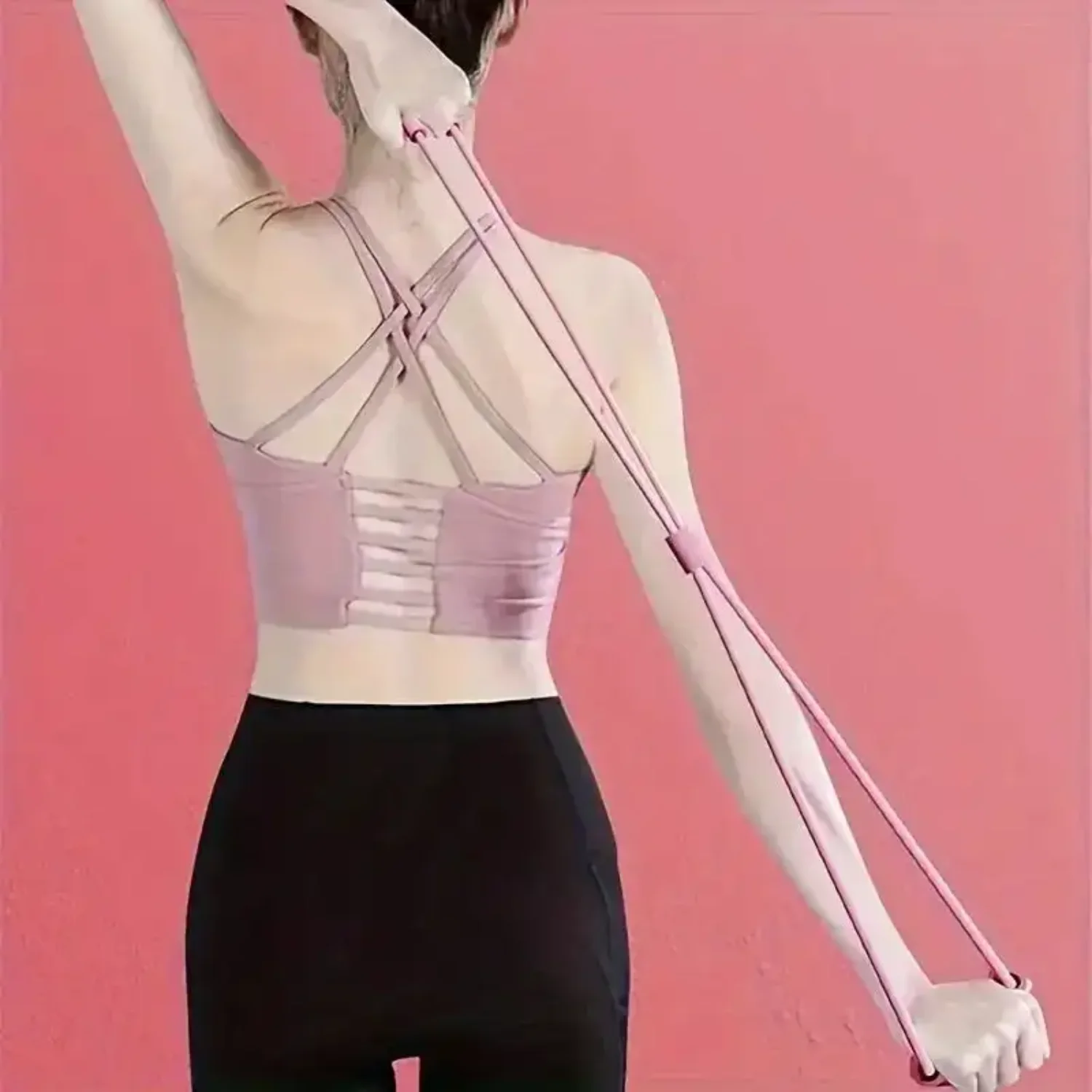 الشكل 8 العصابات المقاومة تدريب القوة ممارسة أنبوب الفرقة النساء الرجال الأسلحة الصدر المتوسع اليوغا رياضة اللياقة البدنية سحب حبل #5