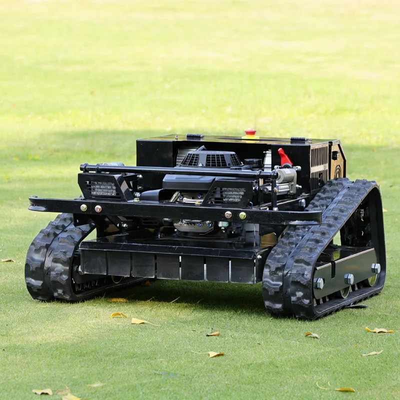 

Customized remote-controlled tracked lawn mower, multifunctional controlled all terrain farm slope weeding machine