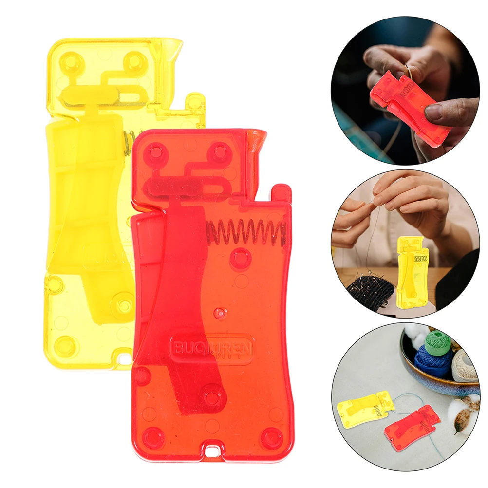 4Pcs Needles Threading Device Simple Plastic Threader for Sewing and Sewing Machine Setup Ideal for Poor Eyesight