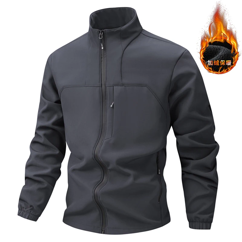 سترة رجالية ناعمة للخريف والشتاء، سترة صوفية للرجال، سترة واقية بياقة واقفة للرجال، سترة مضادة للماء، ملابس رجالية غير رسمية