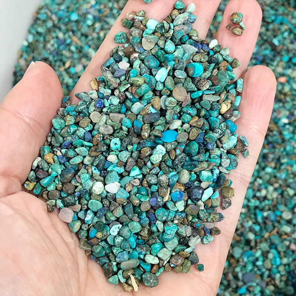 Natural Stone Crystals Mini Chrysocolla Chips Crystal Stones Gravel Minerals Quartz Home Decoration DIY Aquarium Fengshui Decor