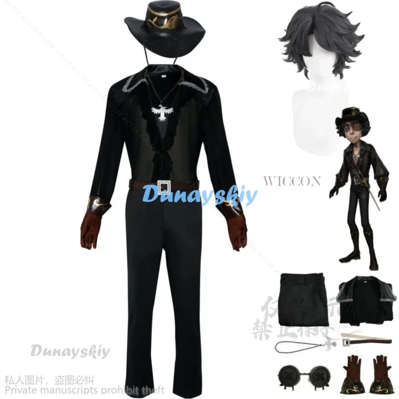 Cosplayanime juego Identity V Norton Campbell Prospector Cosplay disfraz tulipán negro con uniforme sombrero peluca hombre carnaval Halloween