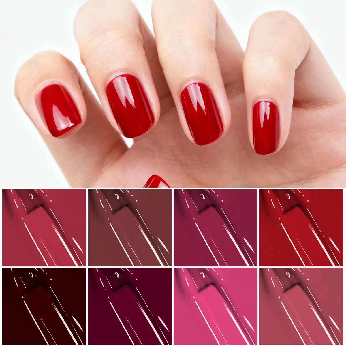 Faandin 7ml 1 Bottle, Solid Color, Green Glitter Gel Nail Polish, Selected Red Nail Polish Gel, New Bottle Shape, Uv Lamp Quick-Drying, Alcohol-Free, Full Color, Not Easy to Fade, High Saturation Color, Easy to Use, Can Be Used at Home, Fashionable Women, Essential Item for Dating and Socializing, Nail Polish Gel for Nail Salons