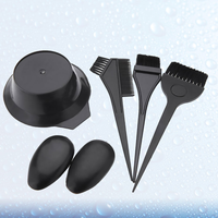 1 Set/5 Pcs Professional Hair Coloring Comb Hairbrush Practical Dyeing Bowl DIY Hairdressing Tint Hair Brush for Barbershop (Bla