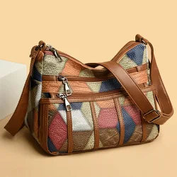 Soft Leather Purses and Handbags Casual Shoulder Crossbody Bags for Women 2024 Vintage Multi-pocket Ladies Messenger Bags Design