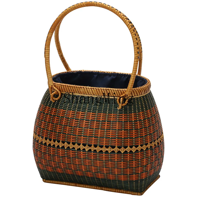 

PYH fine woven bamboo bag bamboo crafts bamboo products rattan bag retro style portable tea ceremony hand carry