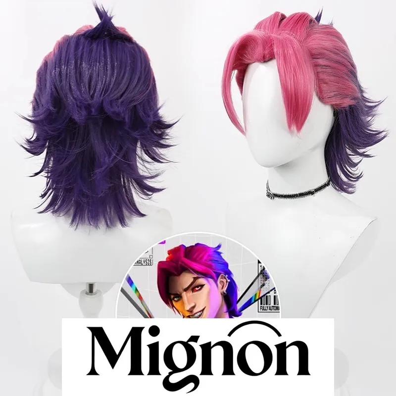 

HEARTSTEEL Kayn Косплей Парик Двухцветный Пик Вдова Многослойный Перевернутый