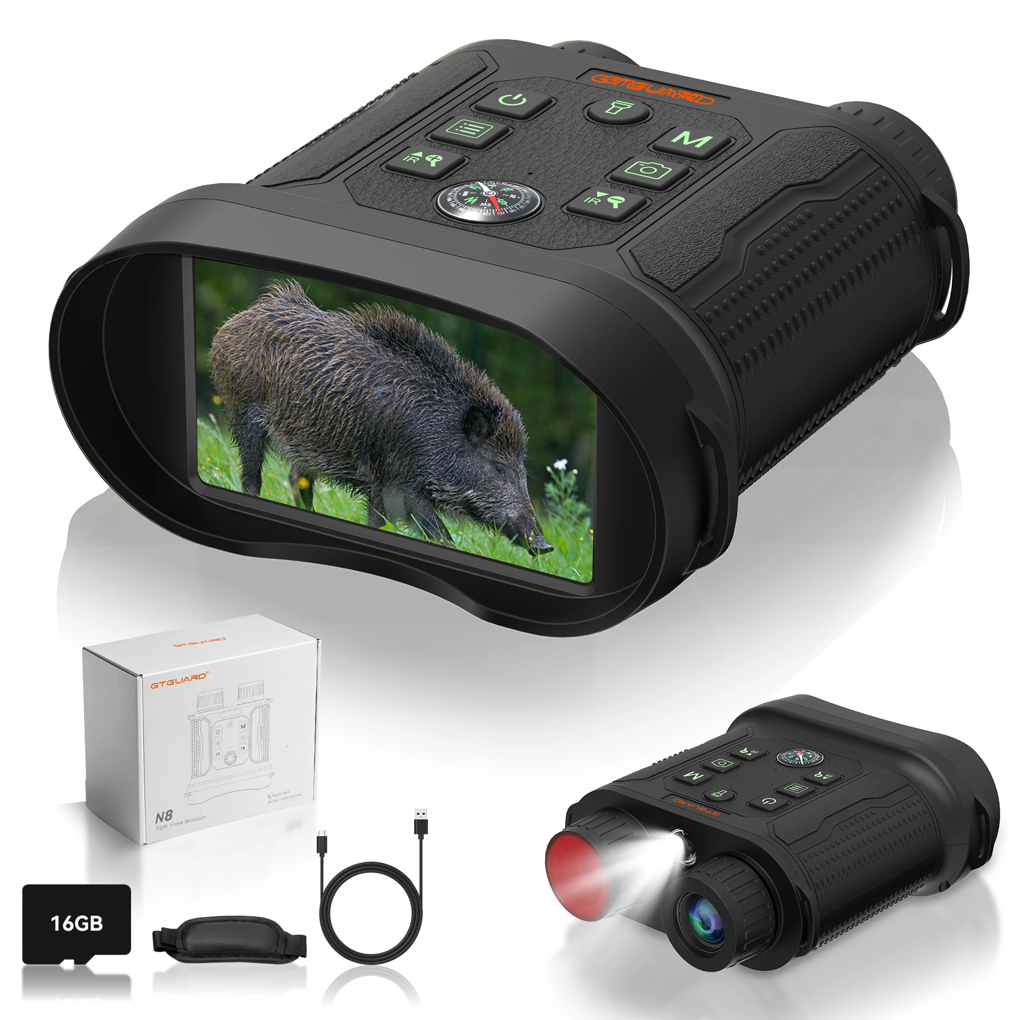 GTMEDIA N8 Night Vision Binoculars Goggles 5X Digital Zoom Telescope With IR Illuminator&Video Recording 4K for Hunting/Camping