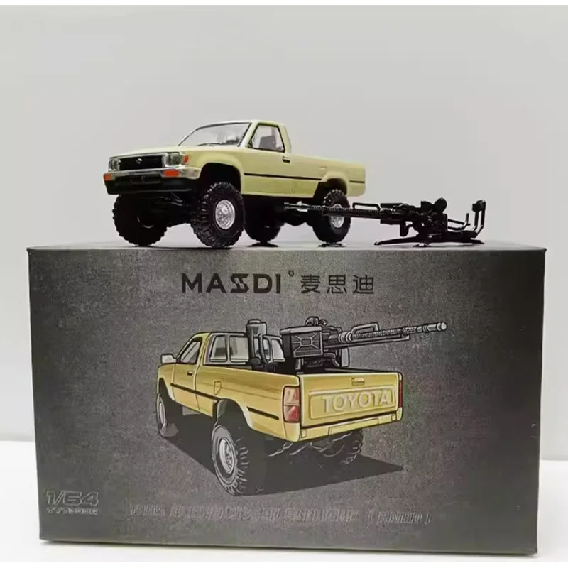 MASSDI 1/64 Scale 1994 HILUX RN80 Battlefield Truck Alloy Simulation Model Ornament Off-Road Vehicle Collectible