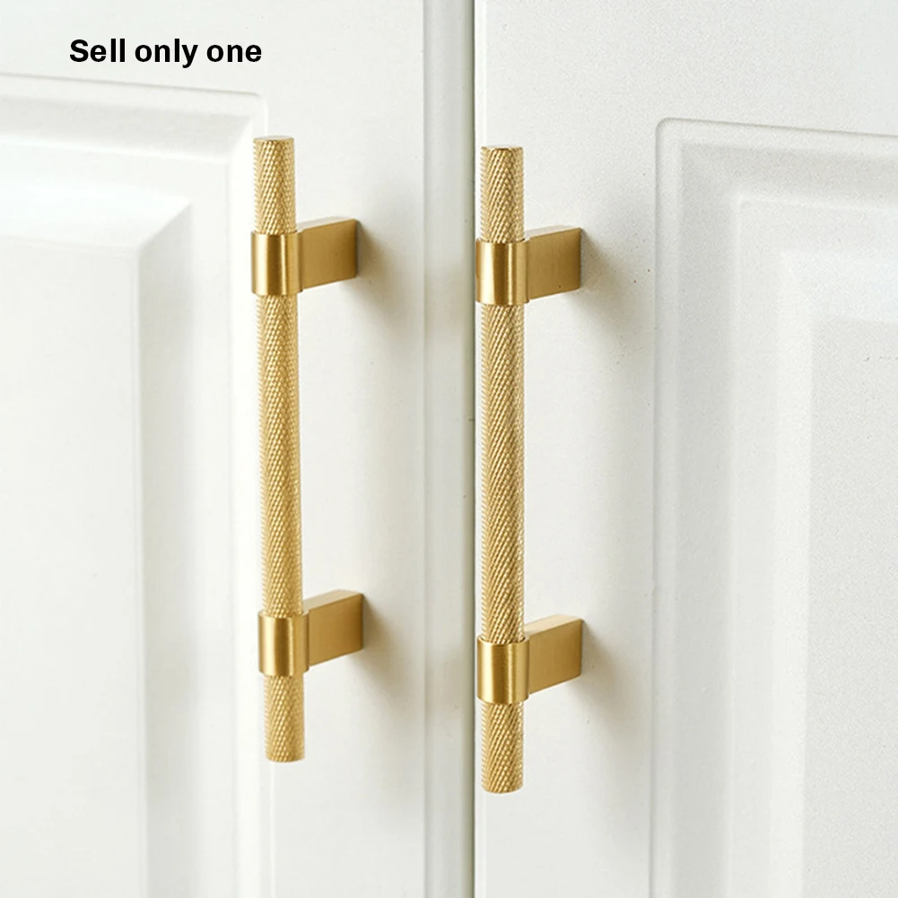 [A92P!】 Solid Brass Knurling Patterned Cabinet T-Bar Extended Length 188Mm Kitchen Appliances Dishwashers Refrigerators Pull