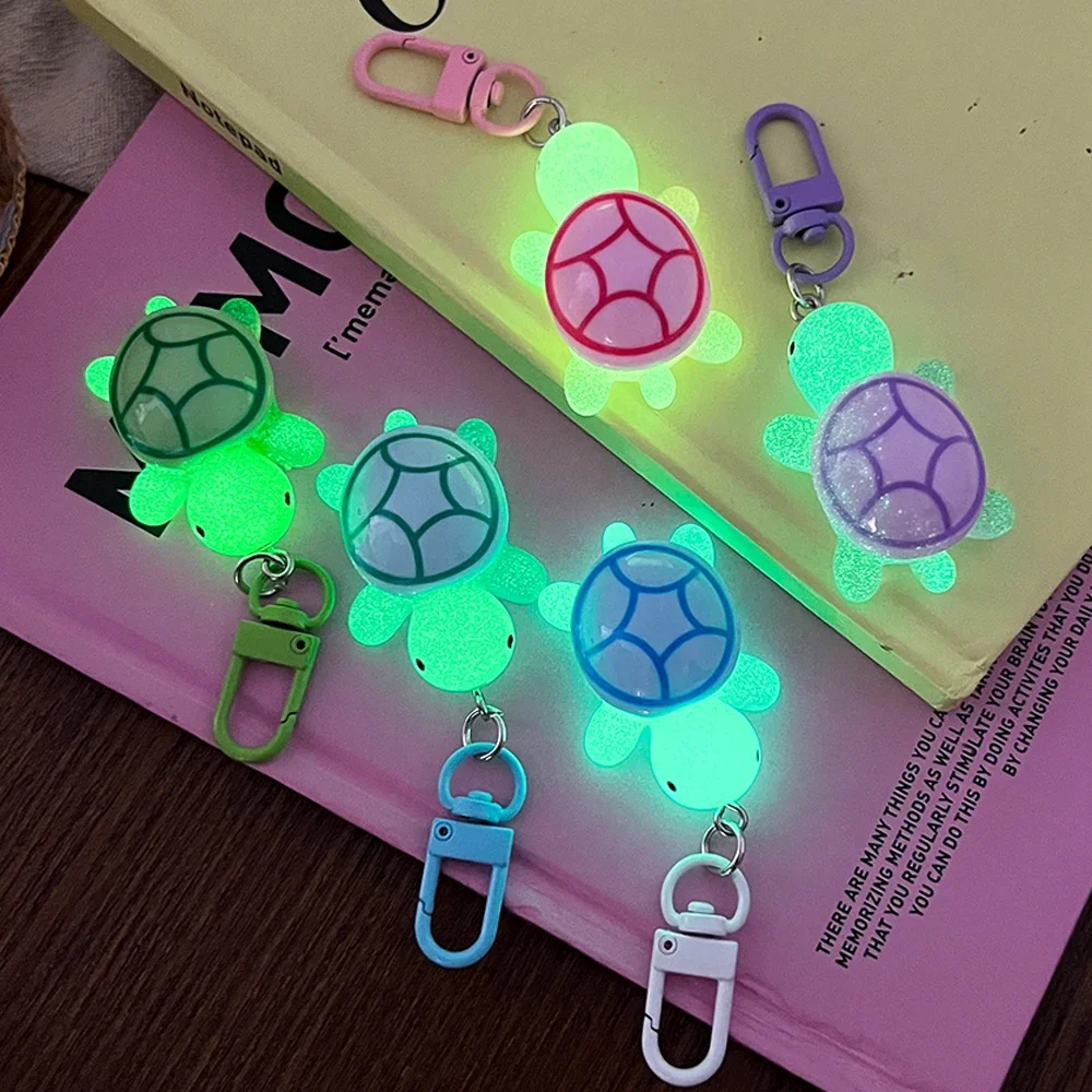 1-10pcs Animal Glow in-the-dark Color Turtle Keychain Cute Sweet Turtle Keyring Vintage Ins Bag Pendant Accessories Girlfriends