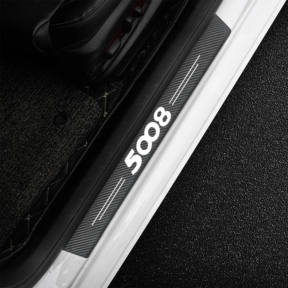 4Pcs For Peugeot 5008 2009 2010 2011 2012 2013 2014 2015 2016 2017 2018 2019- 2021 Accessories Auto Products Car Door Threshold
