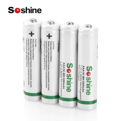 Soshine 1.2V 800mAh Ni-MH Rechargeable Batteries Supper Low Self Discharge Batteries AAA/Micro 800mAh Battery 1000 Recycle Times