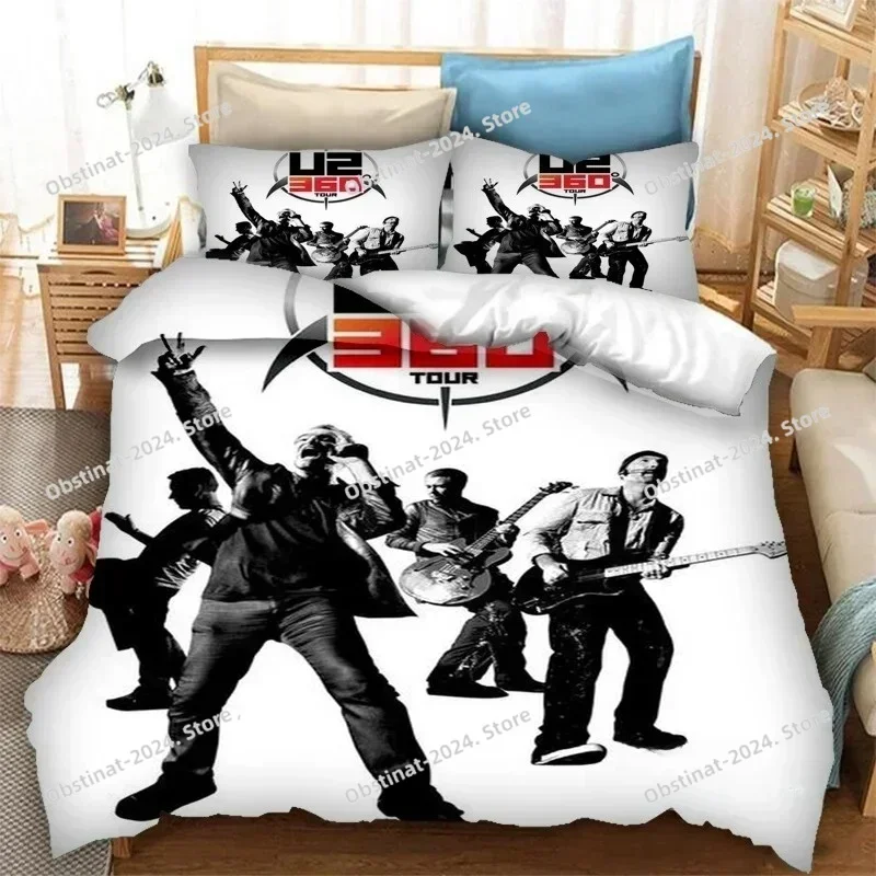 3d Rock music Band U Two Bedding Set Printed single Comforter Quilt Bed Cover Duvet Cover Pillow Case 3 Pieces Kids Adult Size
