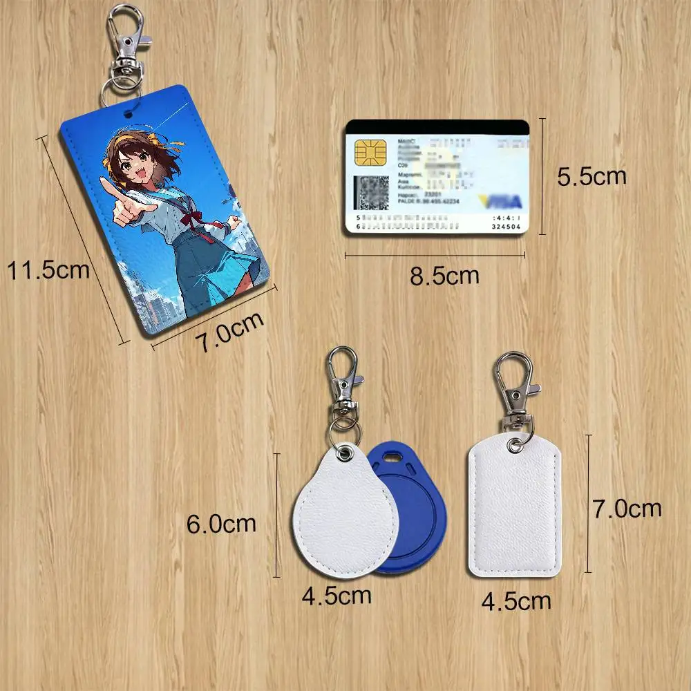 Campus Science Yuki Nagato Haruhi Suzumiya Cartoon Singer Anime Card Keychain Fashion Pendant Bag ID