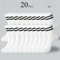 Men lady Striped Socks Fashion Color Soft Comfortable Sweat Absorbing Breathable Lovers Sports Style Casual Socks 6/10/20 Pairs