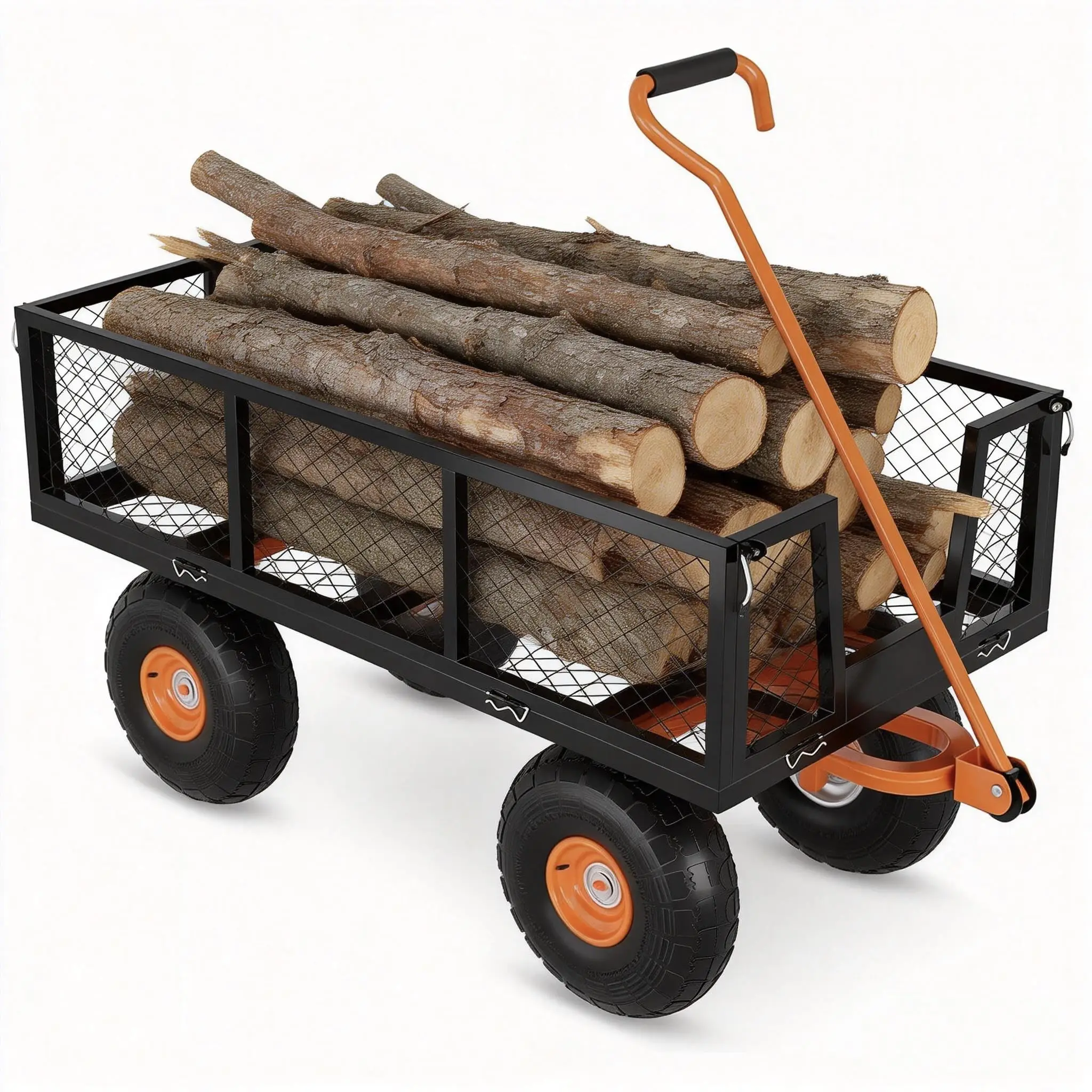 900 LBS Heavy Duty Steel Garden Cart, 3-in-1 Yard Wagon, 10