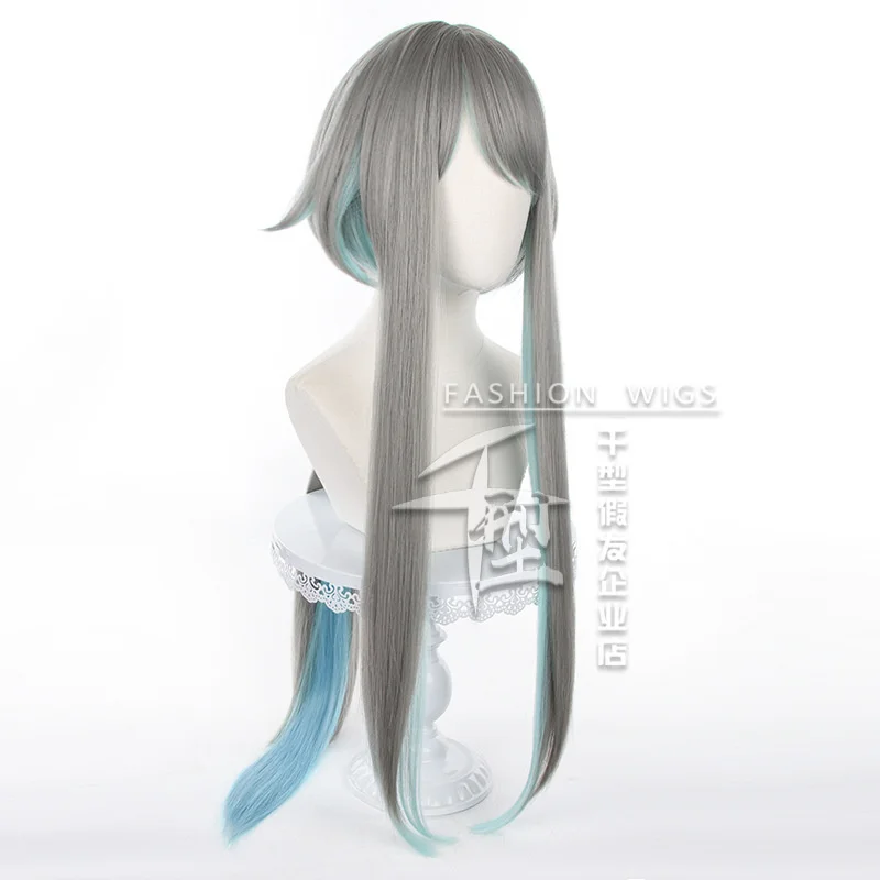 Game Genshin Impact Haagentus Guizhong Madame Ping Cosplay Wig 100cm Hangover Wig Heat Resistant Synthetic Wigs + Wig Cap