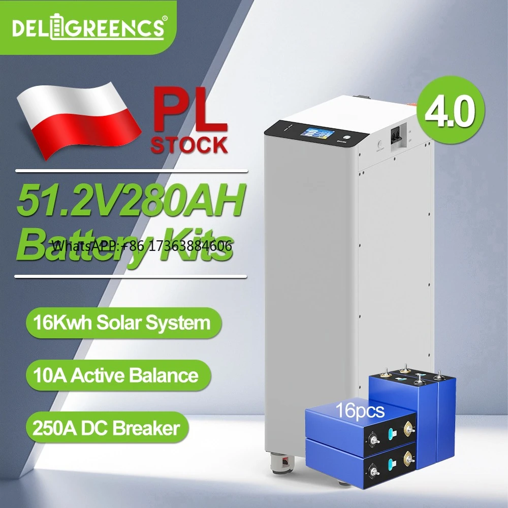 

Комплект для самостоятельной сборки Stock Seplos Mason V4 48V с аккумулятором EVE 280AH Grade A Lifepo4, балансировкой 10A, 51.2V 300Ah для солнечной системы 15 кВтч