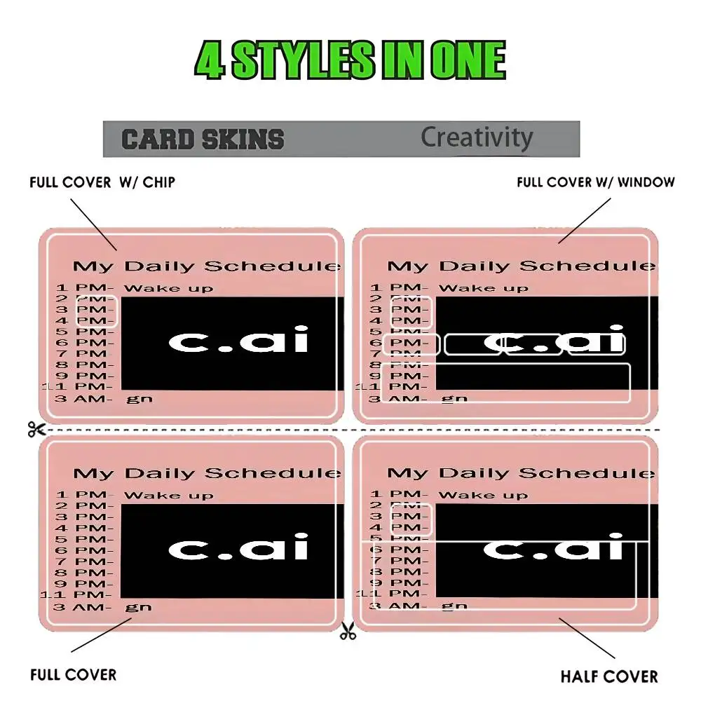 c.ai Credit Card HD Stickers Game Card Decal Card Matte Film Skin Small Chip Waterproof Sticker