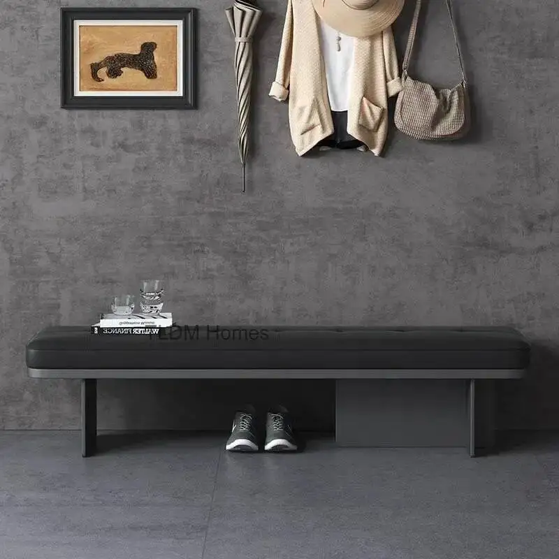Luxury Stainless Steel Shoe Changing Stool Living Room Furniture Dining Sofa Stool Italian Bench Bedroom Bedside Stool j
