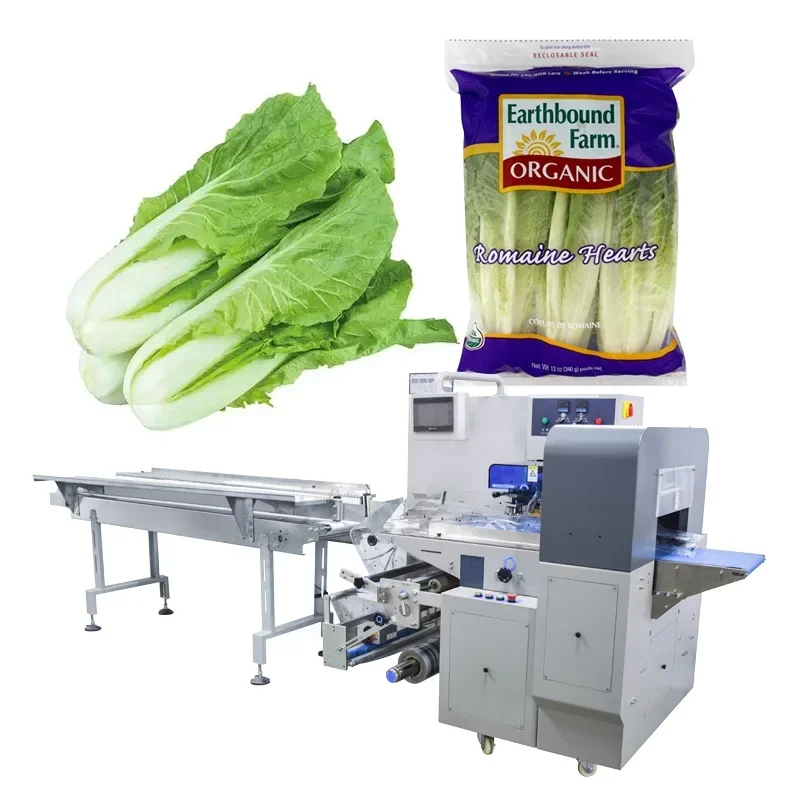 Pillow type fresh vegetables fruits packaging machine pakchoi  packing packaging machine automatic