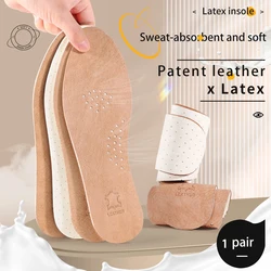 Unisex Leather Latex Insole Soft Comfortable Breathable Sweat Absorption Sports Shock Absorption Without Tiring Feet