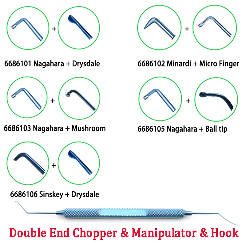 Double End Phaco Chopper Nagahara Chopper Seibel Rosen  Ophthalmology Ophthalmic Surgical Instruments