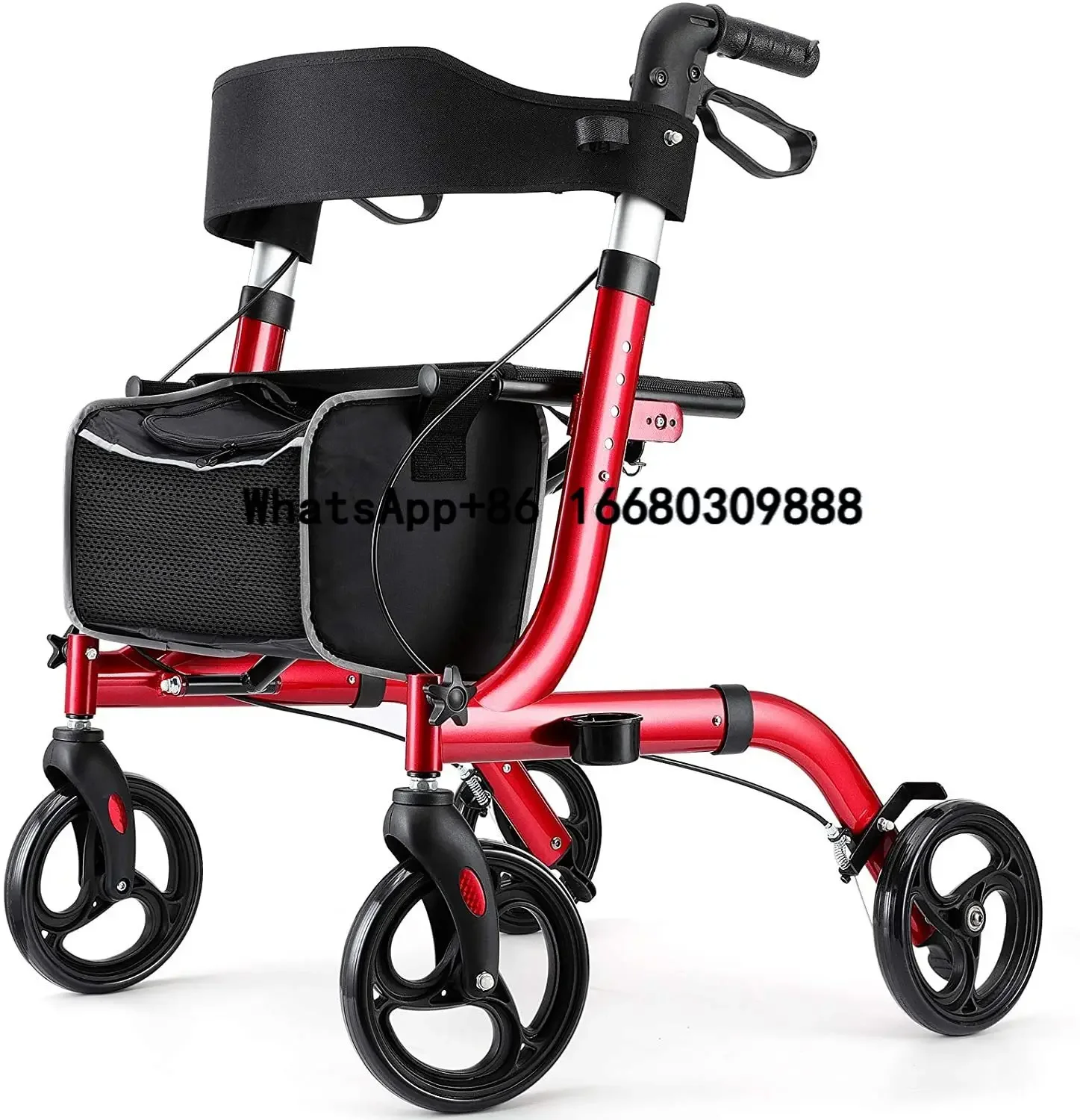 HCT-9123 Lightweight Medical Device Aluminum Patient Walking Aid Rollator Walker for Elderly with Seat