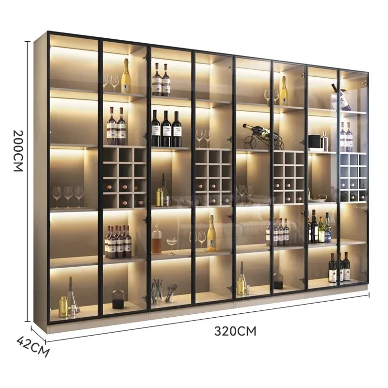 Liquor Cabinet Outdoor Bar Shelf Showcases Display Open Cabinets Whiskey Wine Rack Kitchen Refrigerator Vinera Furniture