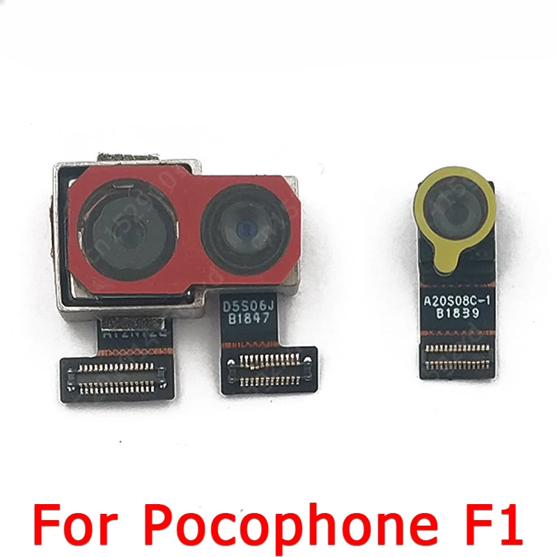 Cámara frontal y trasera para Xiaomi Mi Pocophone, módulo de cámara frontal principal, Cable flexible, piezas de repuesto