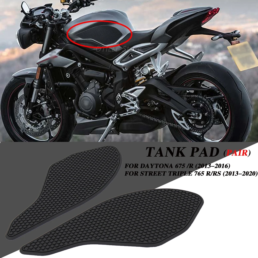 

2020-2013 For Street Triple 765 R/RS 2019 Motorcycle Waterproof Pad Rubber Non-Slip Side Fuel Tank Stickers For DAYTONA 675 /R