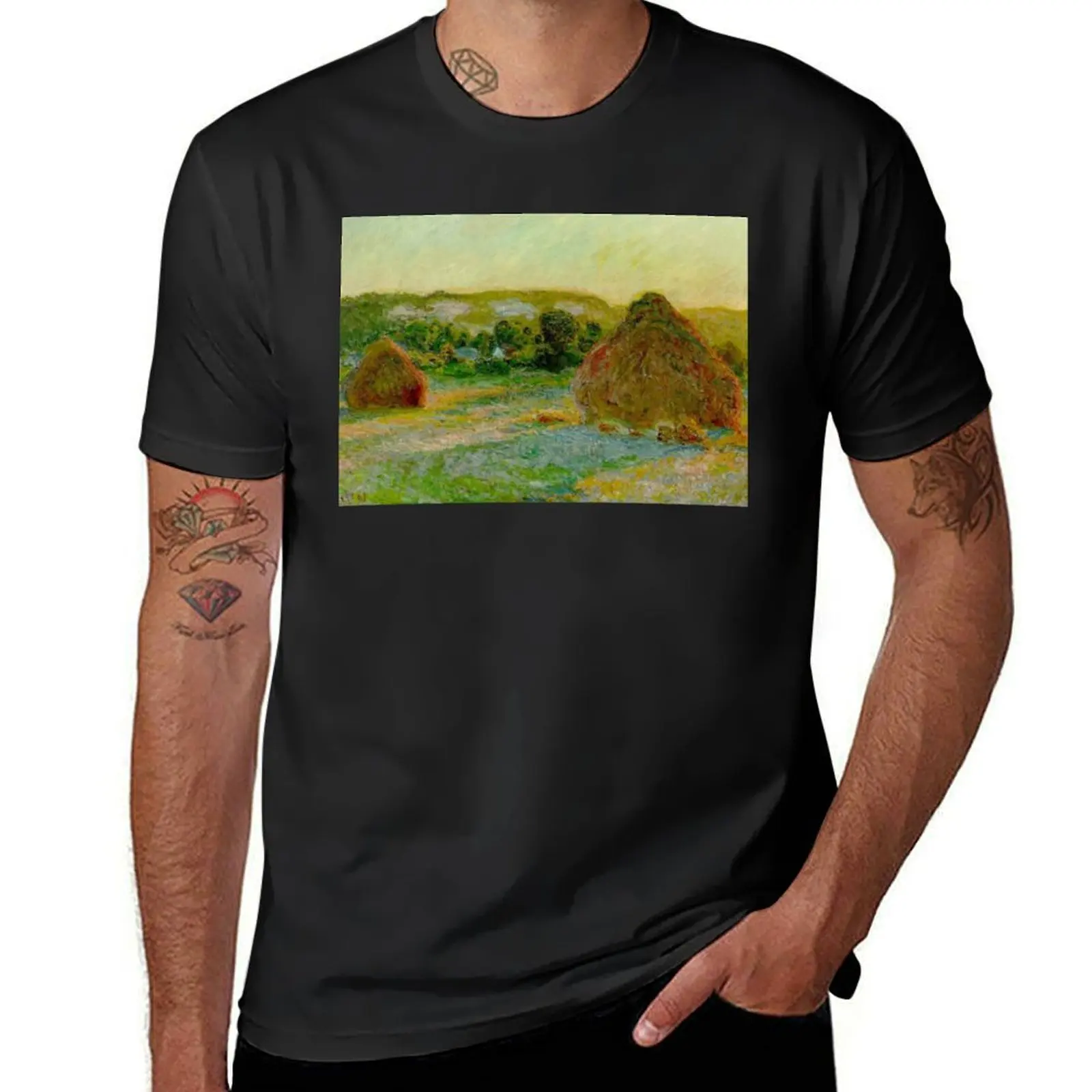 

Claude Monet Wheatstacks at the End of Summer T-Shirt graphics aesthetic clothes cute clothes t shirts men
