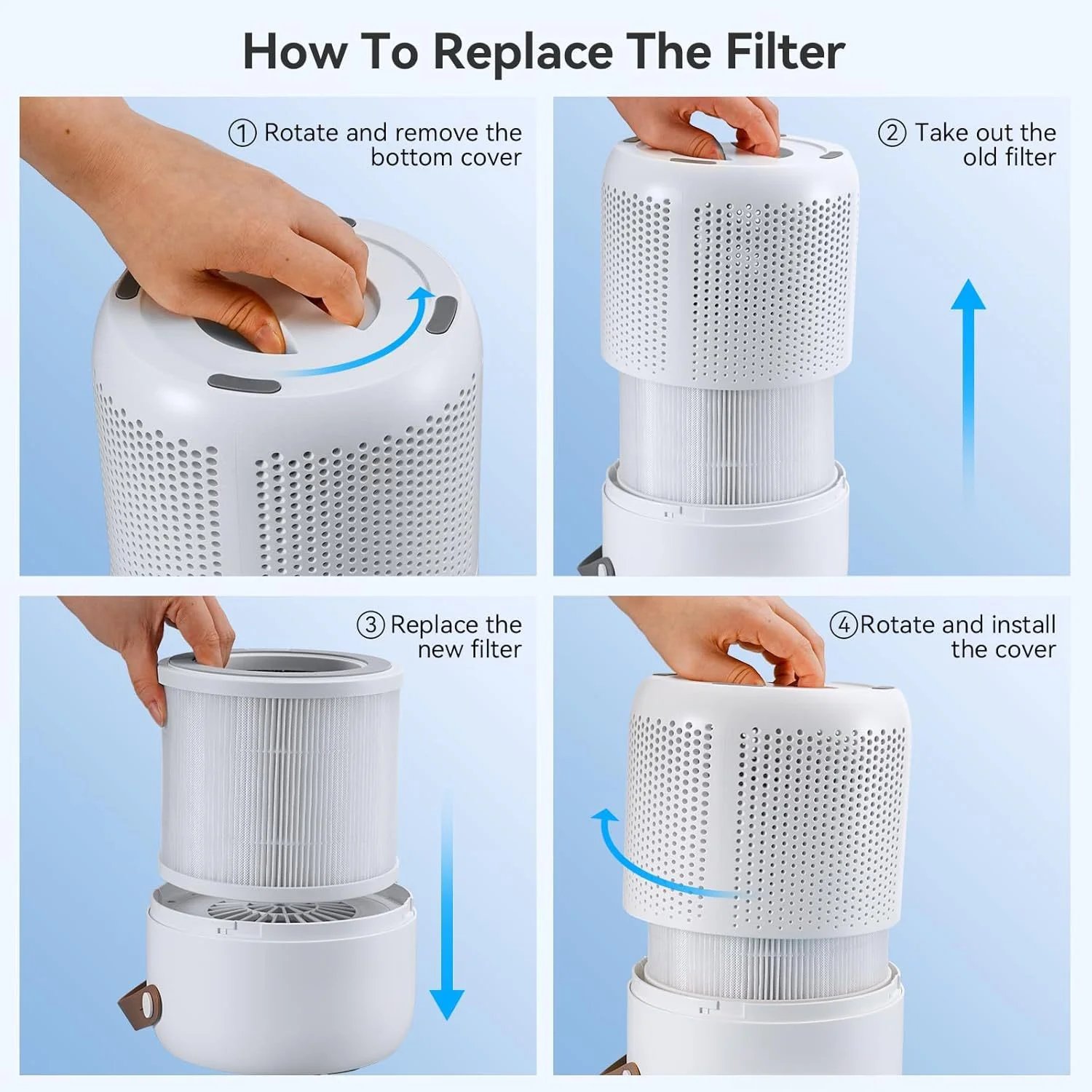 For FULMINARE PU P07 Air Purifier Replacement Filter with H13 HEPA and Activated Carbon for 3-Stage Purification