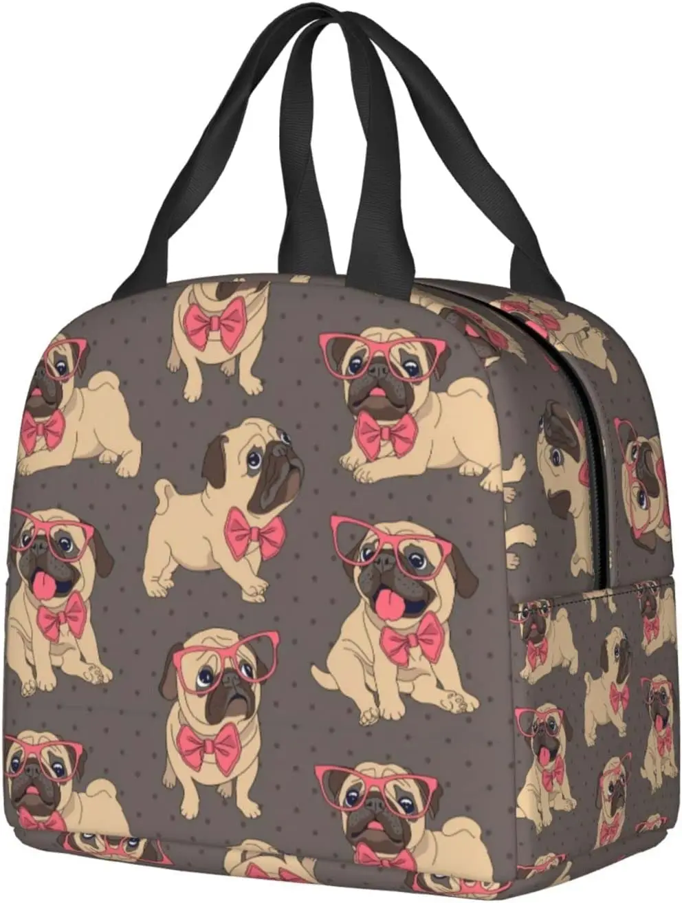 Cartoon Pug Puppy Lunch Box For Girls Insulated Cute Lunch Bag School Lunch Bags Reusable Lunchboxes Snack Bag For Boys Work