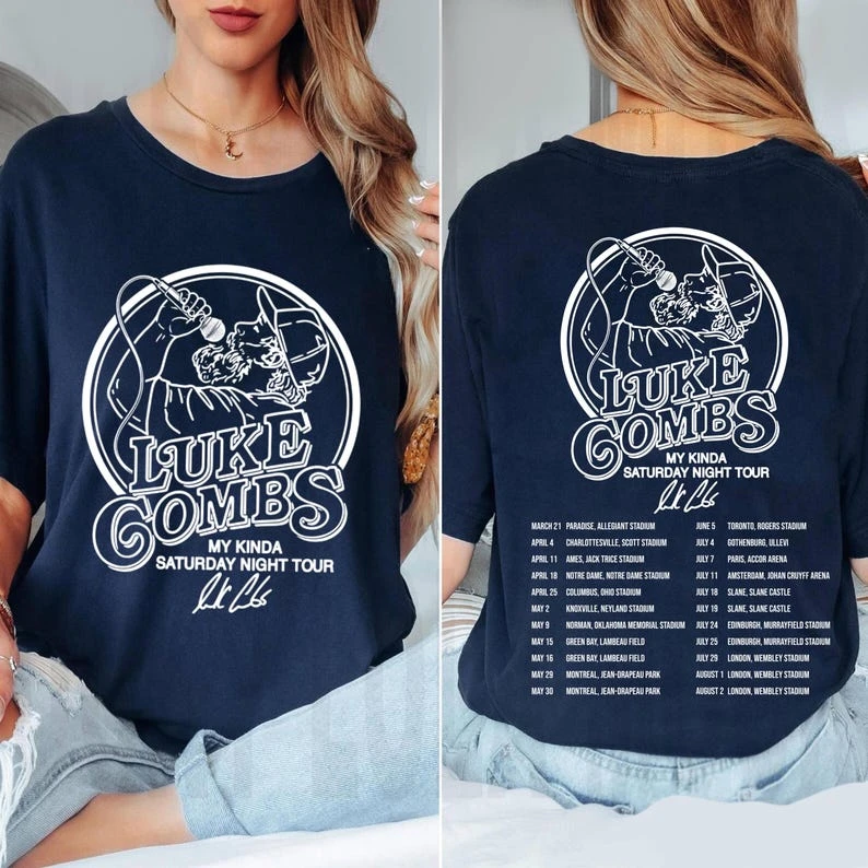 Luke Combs Tour T-Shirt, Luke Combs Front  Back Print T-Shirt, 