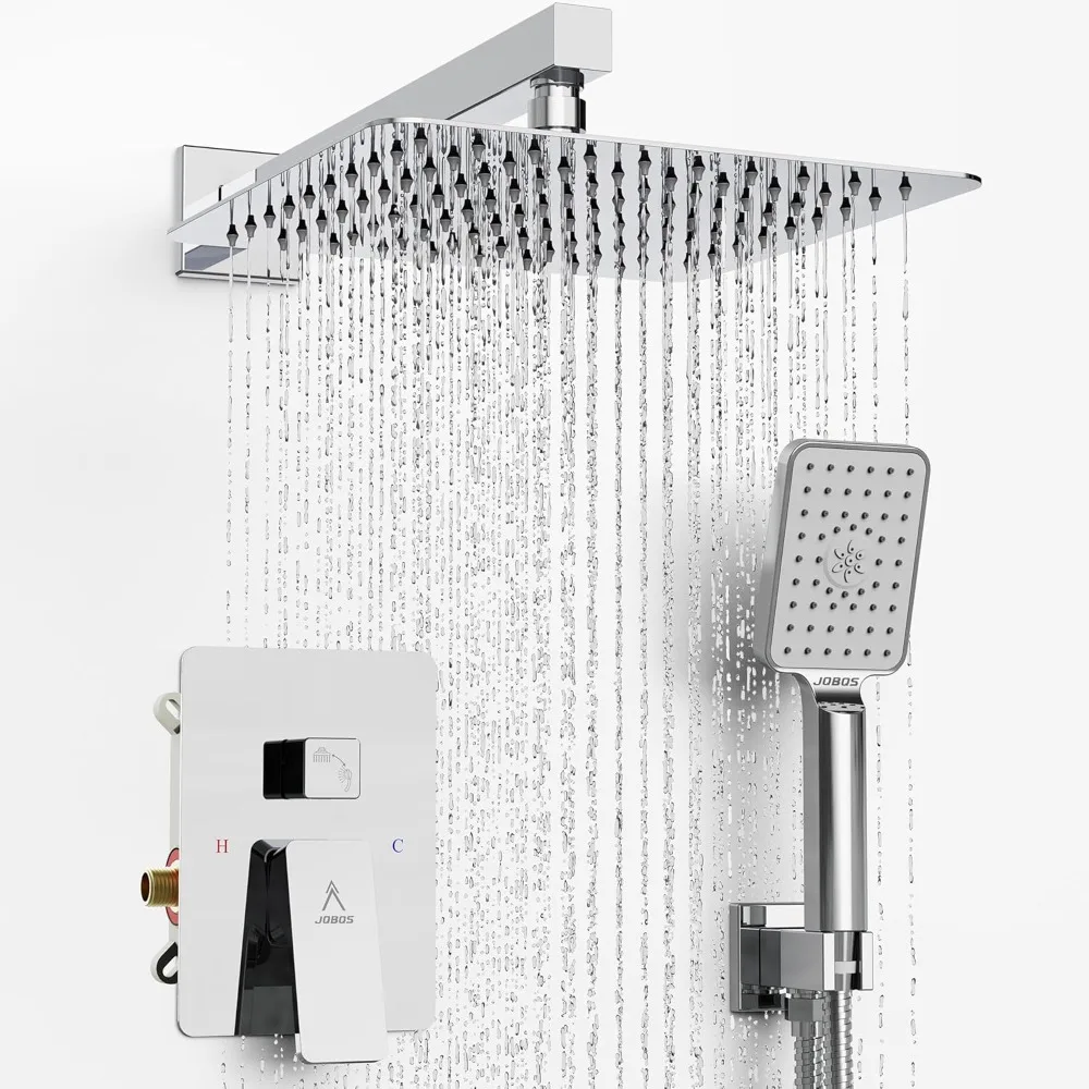 

Shower Head, Modern Rain 10 Inch Shower Faucet, Handheld 10 Inch Mixer with Valve and Splitter, Chrome Polished, Shower Head