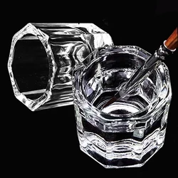 Crystal Glass Nail Art Cups Washing Brush Container Acrylic Powder Liquid Dish Mini Salon Holder Manicure Accessories Tool