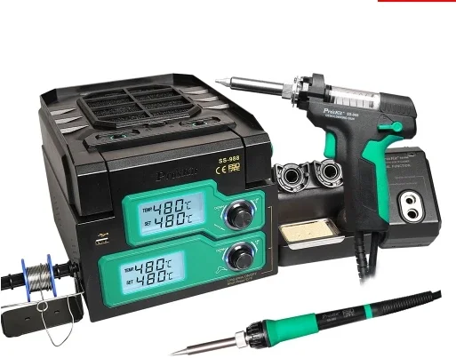 SS-988H 6 In 1 Multifunction Solderingiron/Desoldering Station For Electronic Production Line And Training Equipment In Asia