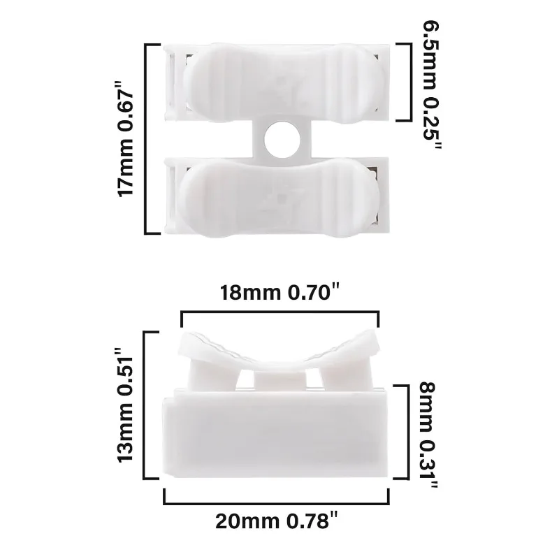 AUKENIEN CH-2 2P Quick Connector Spring Terminal Block Wire Connector 100Pcs White Electrical Cable Connectors