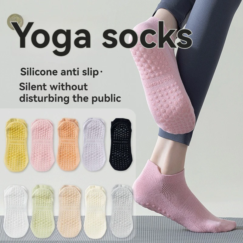 

Summer Hot Pilates Yoga Socks Non-Slip Woman Socks Sports Fitness Silicone Breathable Bandage Dance Ballet Solid Cycling Running